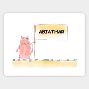 АВIАТНАR name. Personalized gift for birthday your friend. Cat character holding a banner Magnet